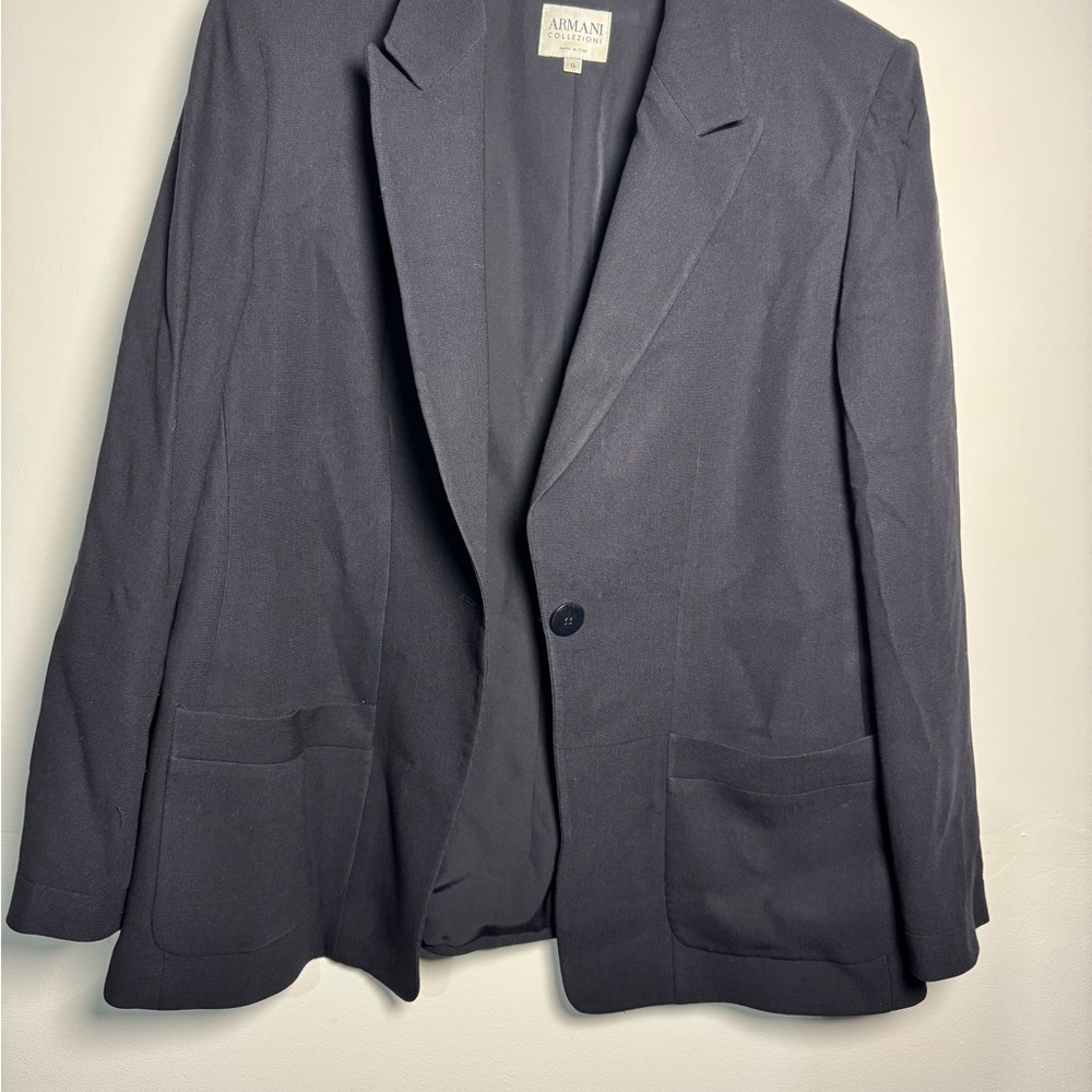 vintage Armani Collezioni Classic designer blazer Women’s 14 Black capsule